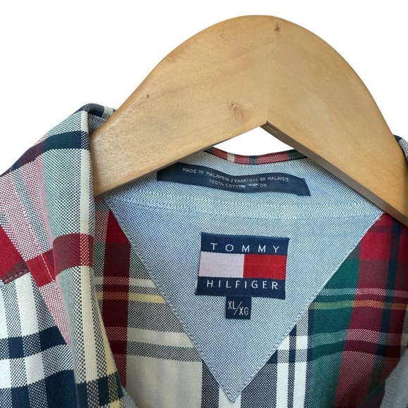VTG! 2000s Y2K Tommy Hilfiger Men's XL Plaid Button-Down Shirt Multicolor Casual - Picture 4 of 7